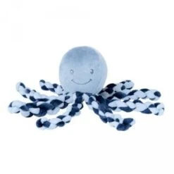 Nattou Peluche Poulpe Lapidou Bleu Marine Et Bleu Ciel (23 Cm)