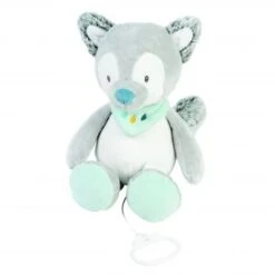 Nattou Peluche Musicale Loup, Berceuse La-Le-Lu, Hauteur : 30 Cm, Tim Et Tiloo, Gris, 498067