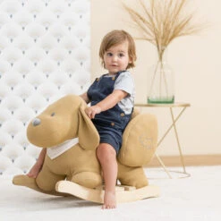 Bascule Charlie Le Chien NATTOU Jacquard Caramel -Nattou Soldes Boutique bascule charlie le chien nattou jacquard caramel 1 2