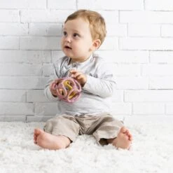 NATTOU Set De 2 Balles En Silicone Rose Et Jaune -Nattou Soldes Boutique jo056176667 3