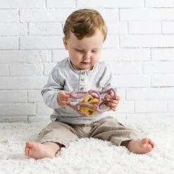 NATTOU Set De 2 Balles En Silicone Rose Et Jaune -Nattou Soldes Boutique jo056176667 4