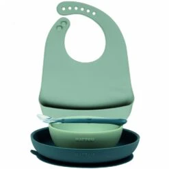 NATTOU Coffret Repas Silicone Lapidou Tons De Vert