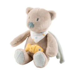 Mini-peluche Musicale Jules L’ours Beige NATTOU Roméo, Jules & Sally -Nattou Soldes Boutique mini peluche musicale jules lours beige nattou romeo jules sally 1 3