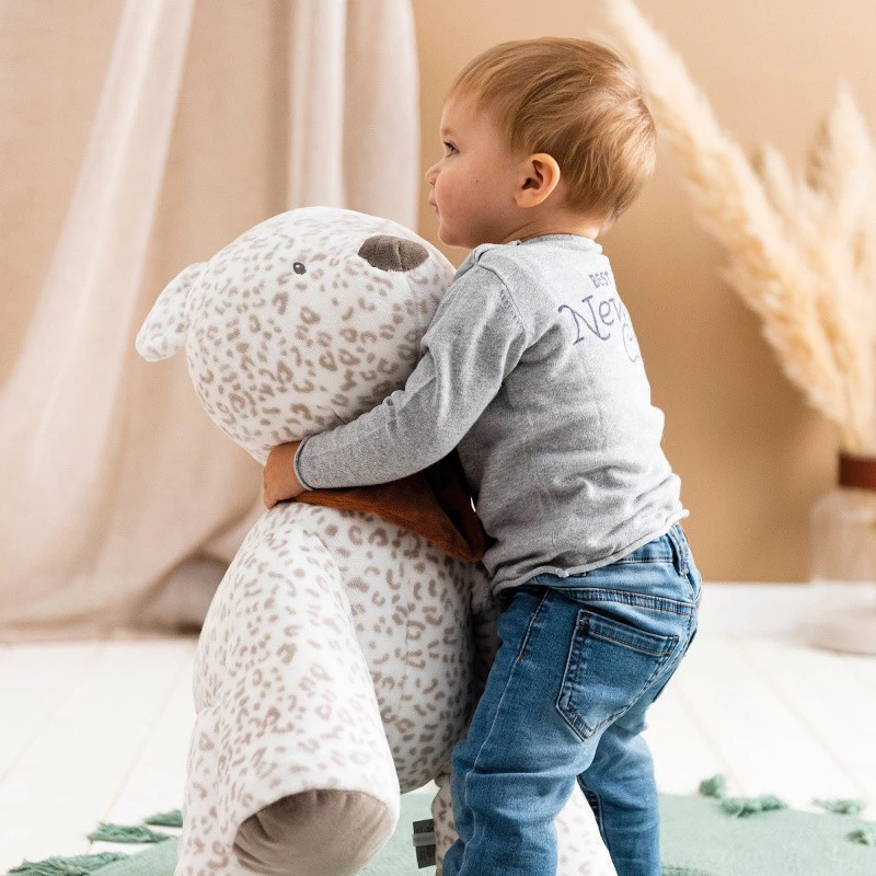 Peluche 75cm Jungo Le Léopard Des Neige NATTOU Boris & Jungo 4 Peluche 75cm Jungo Le Léopard Des Neige NATTOU Boris & Jungo – Image 2